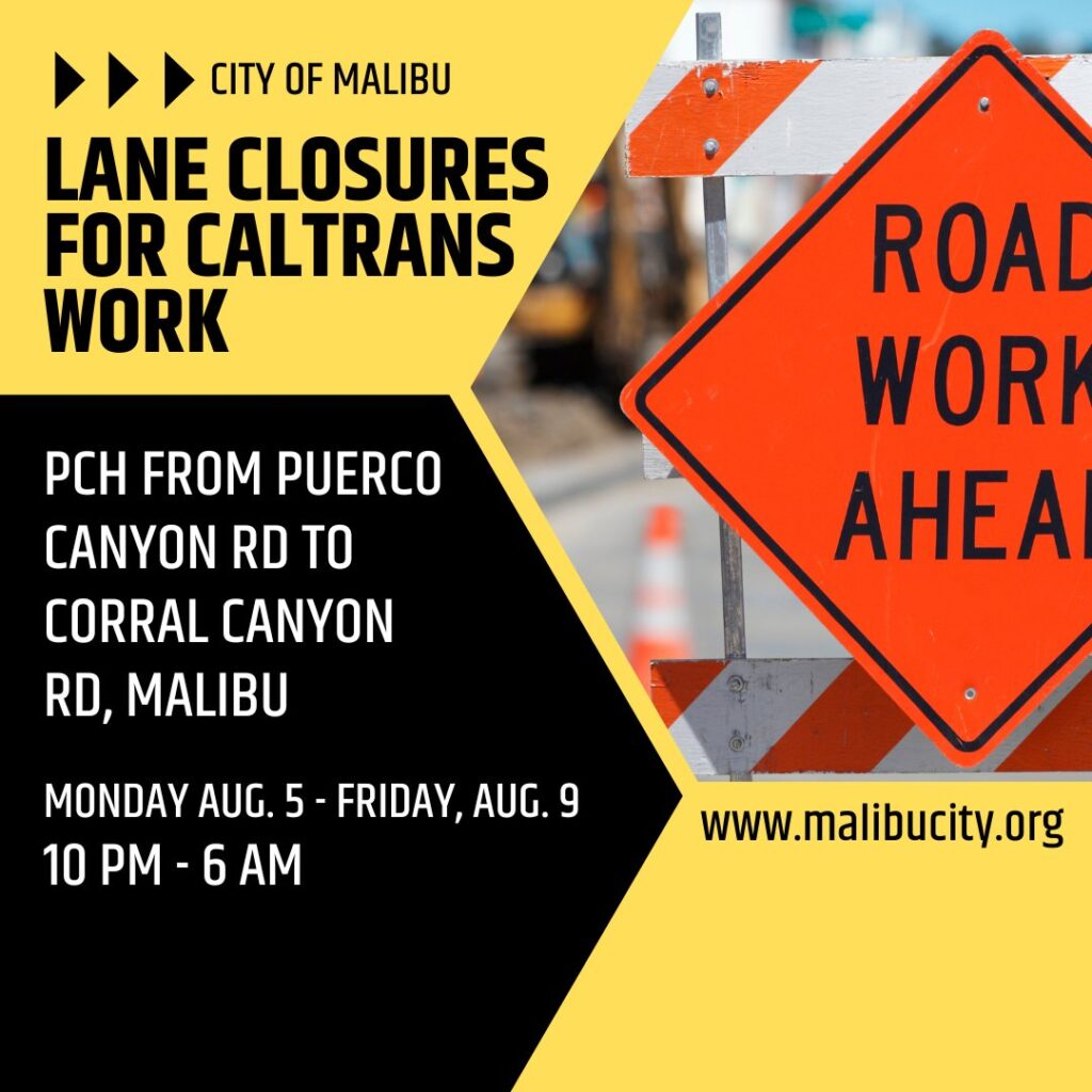 Lane Closures For Caltrans Work In Malibu
